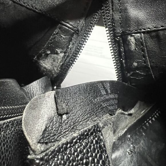 Sam Edelman Circus Womens 8 M Black Leather Comfort Casual Chunky Heel Zip Boots - Picture 10 of 11